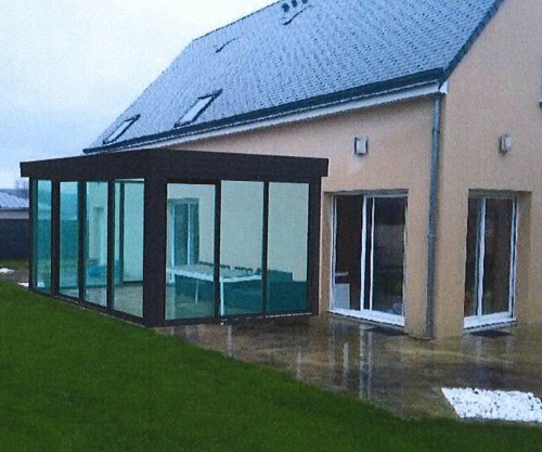 Simulation implantation véranda B'Plat